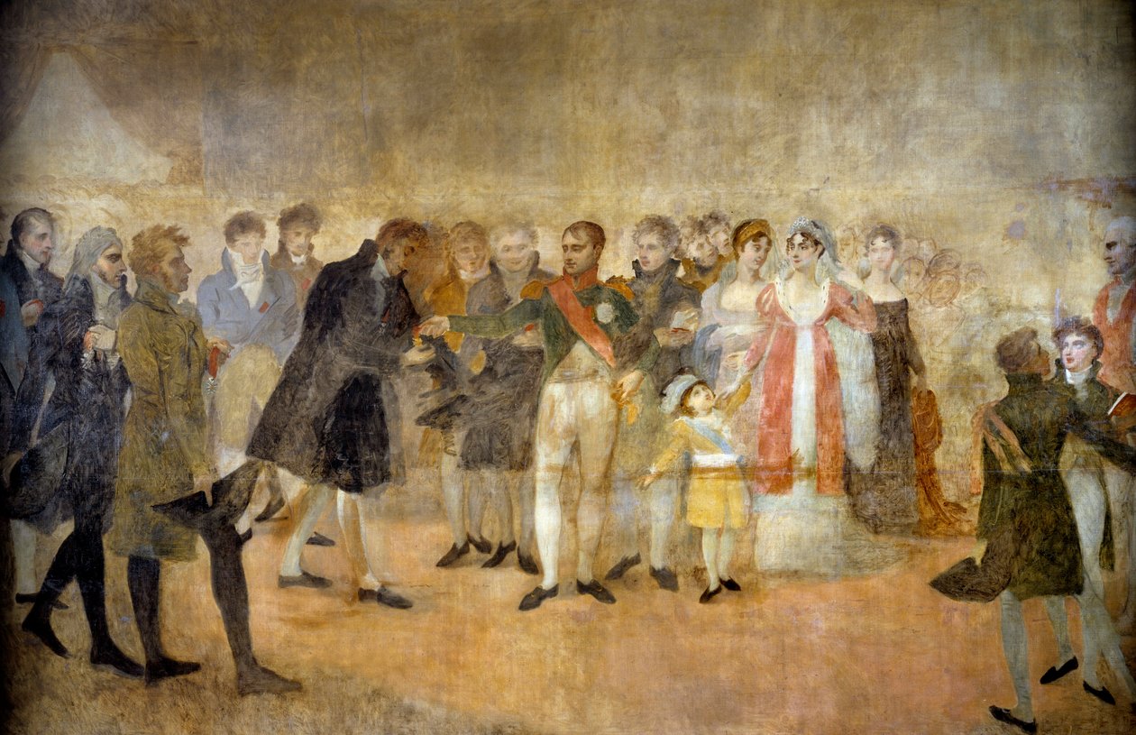 Napoléon Ier visite le Salon du Louvre et distribue aux artistes les croix de la Légion d
