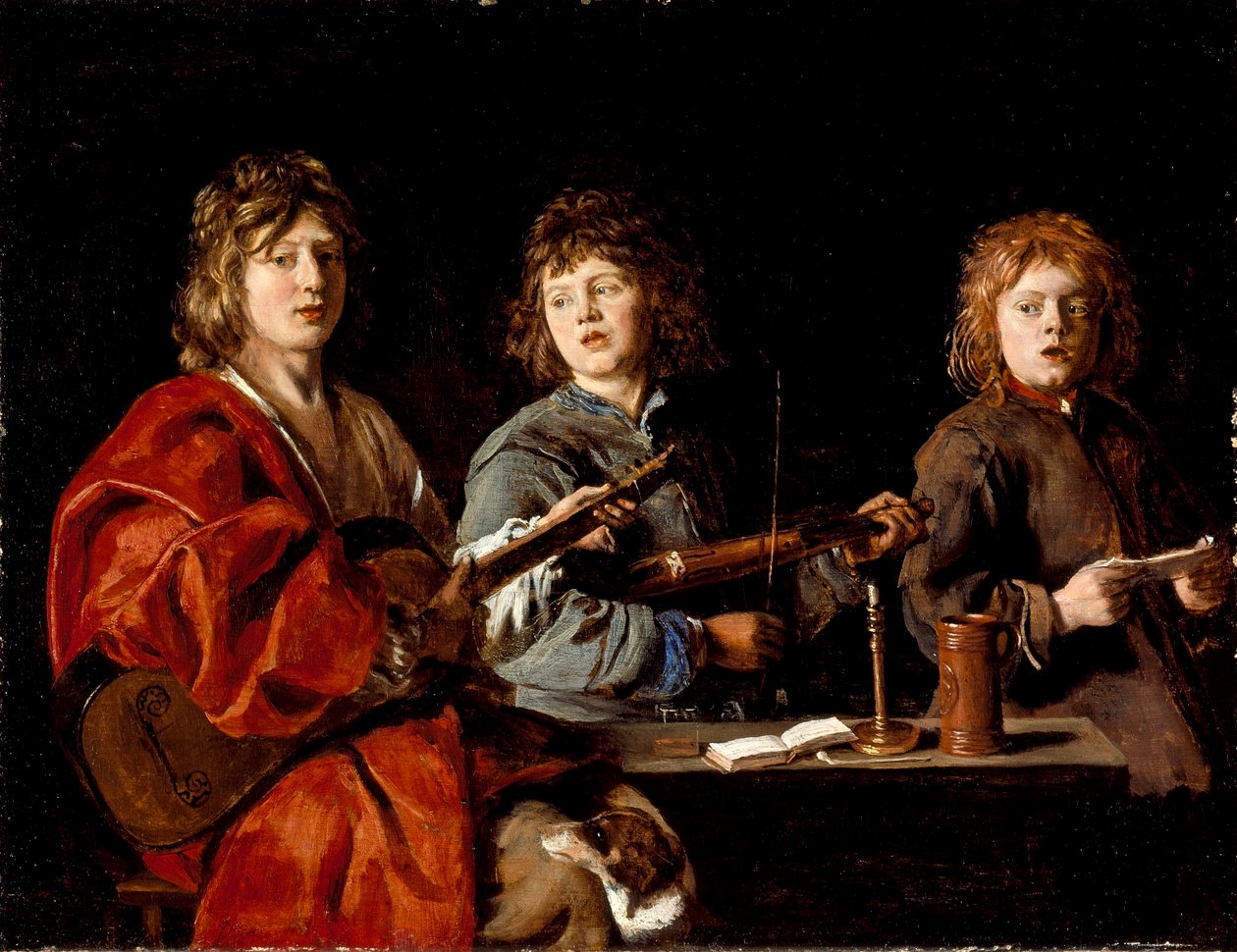 En français :  Trois jeunes musiciens Three Young Musicians - Antoine Le Nain