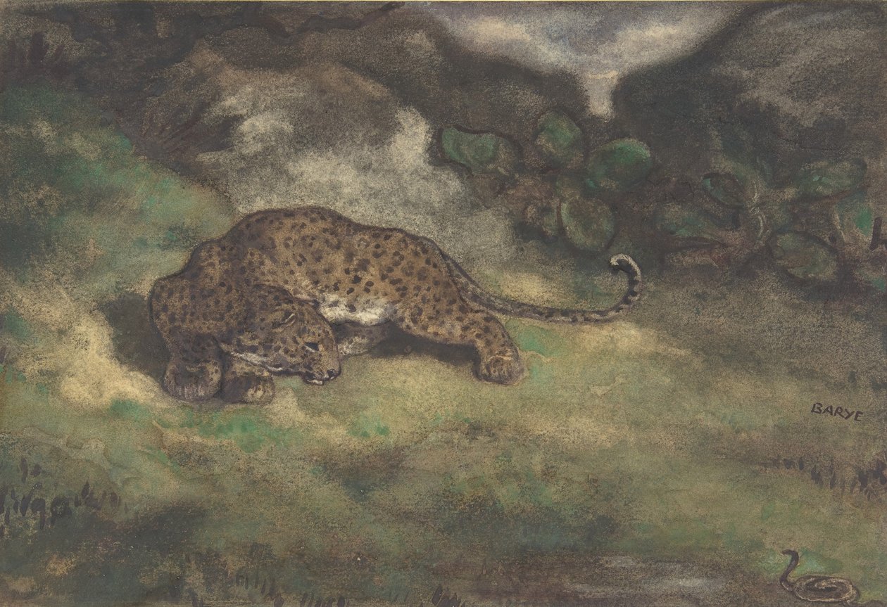 Léopard et Serpent - Antoine Louis Barye