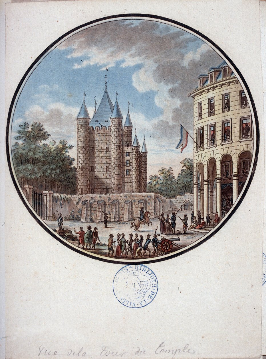 Paris, vue de la Tour du Temple - dans « Vues pittoresques des principaux édifices de Paris » par Sergent - Antoine Louis Francois Sergent Marceau