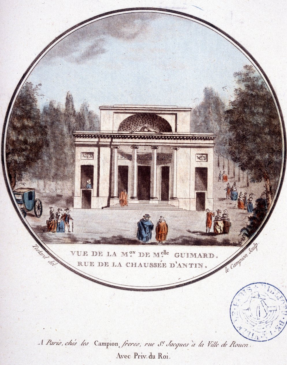 Vue de la maison de Mademoiselle Guimard, rue de la chaussée d