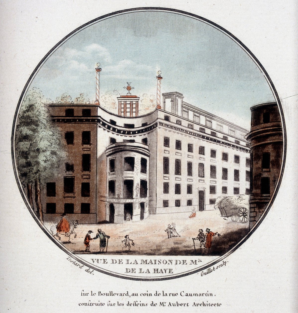 Vue de la maison de Monsieur de La Haye au coin de la rue Caumartin, Paris, construite selon les dessins de l