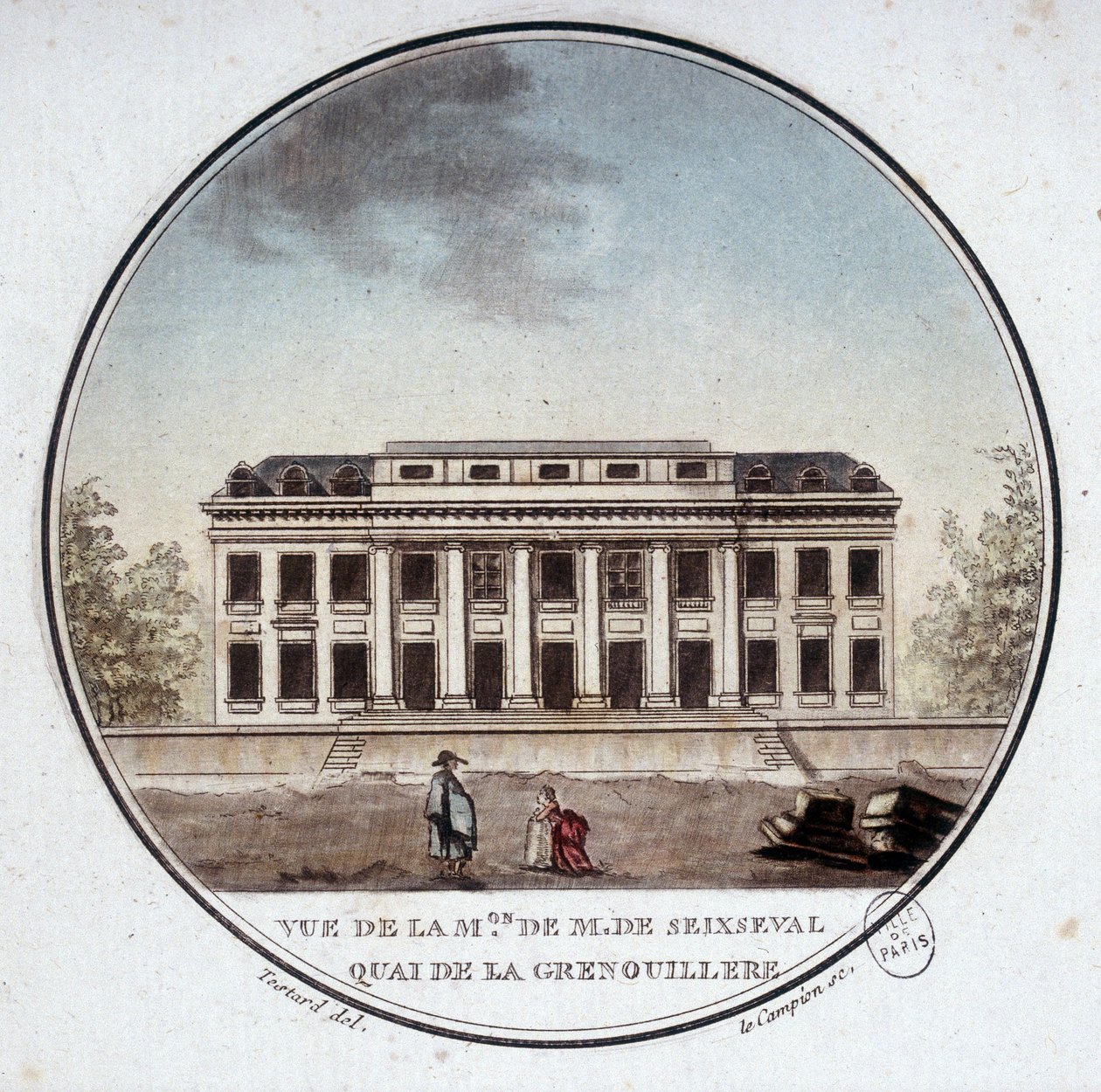 Vue de la maison de Monsieur de Seixseval, quai de la grenouillère à Paris (maintenant quai d