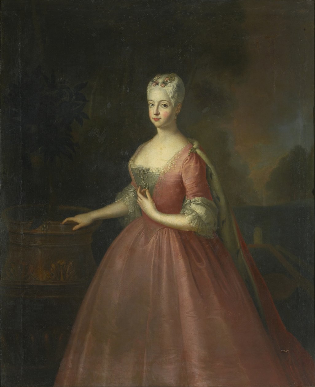 Portrait de la princesse Friederike Luise de Prusse 1714-1784, margravine de Brandebourg-Ansbach - Antoine Pesne School