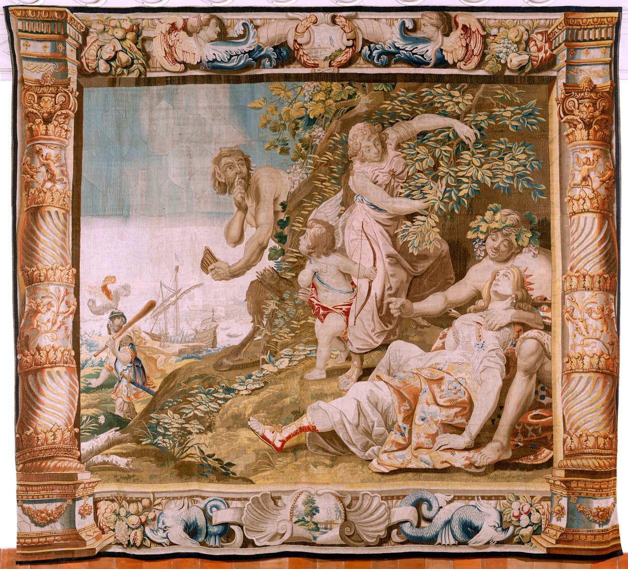 Tapisserie flamande. Série Histoire de Thésée. Thésée abandonne Ariane sur l