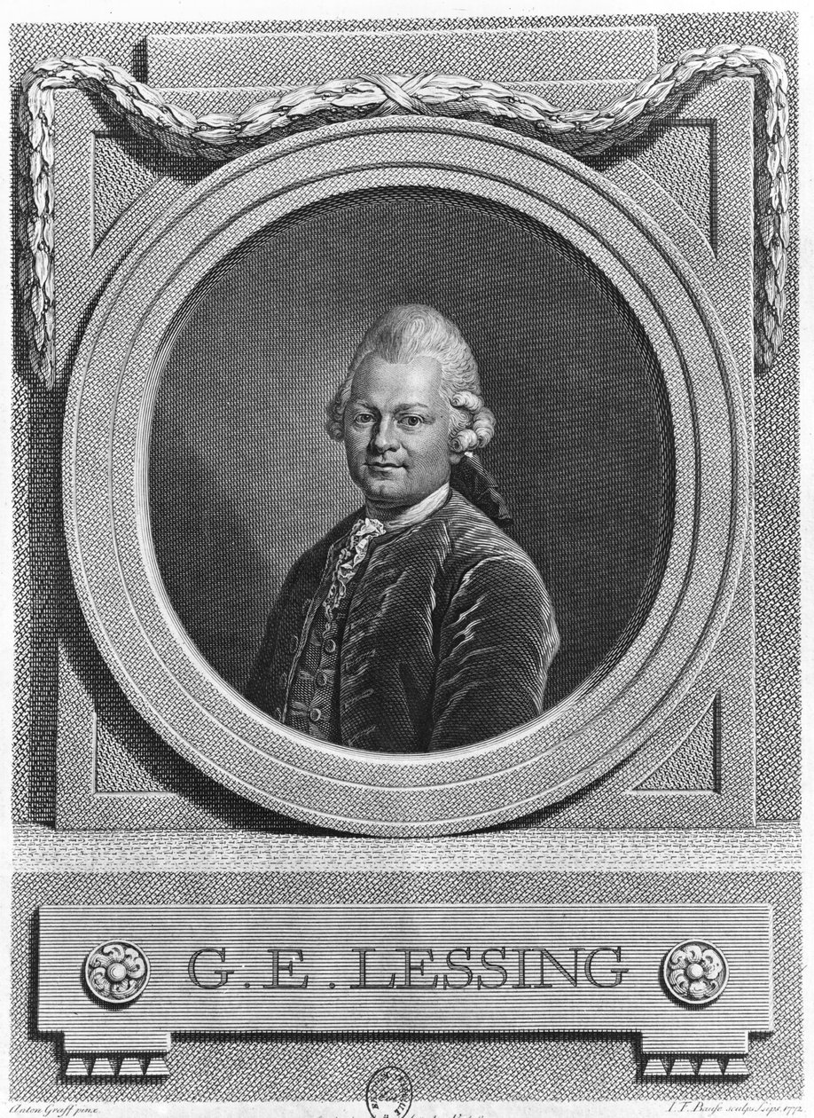 Portrait de Gotthold Ephraim Lessing (1729-81) gravé par Johann Friedrich Bause (1738-1814) 1772 - Anton Graff