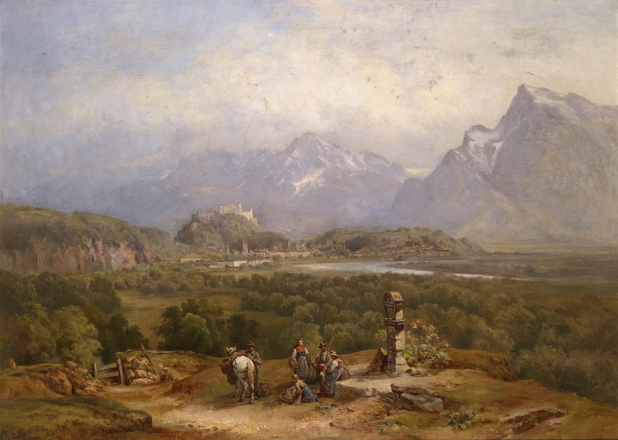 Vue étendue sur Salzbourg - Anton Hansch