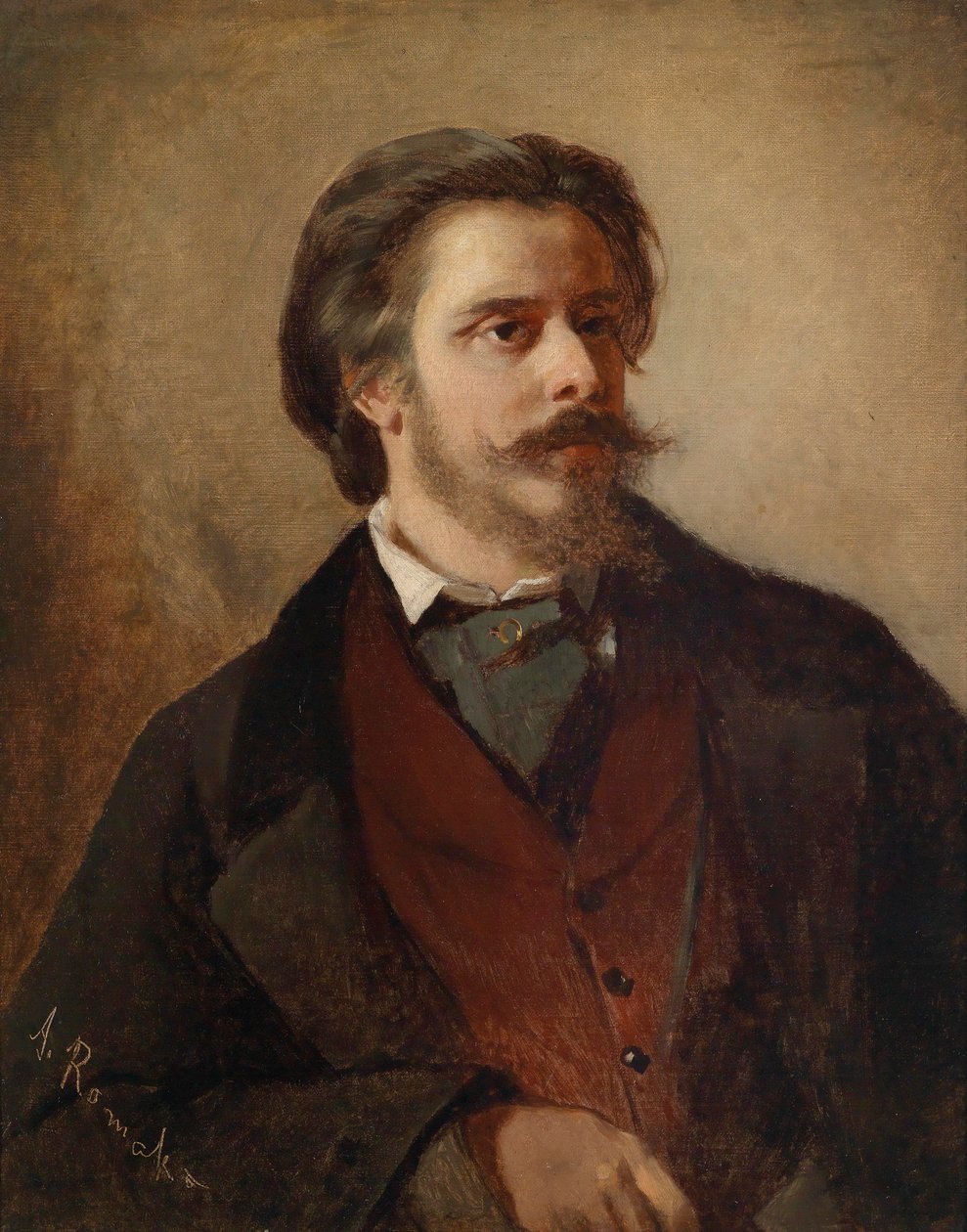 Portrait du peintre Berthold Winder (1833-1888) - Anton Romako
