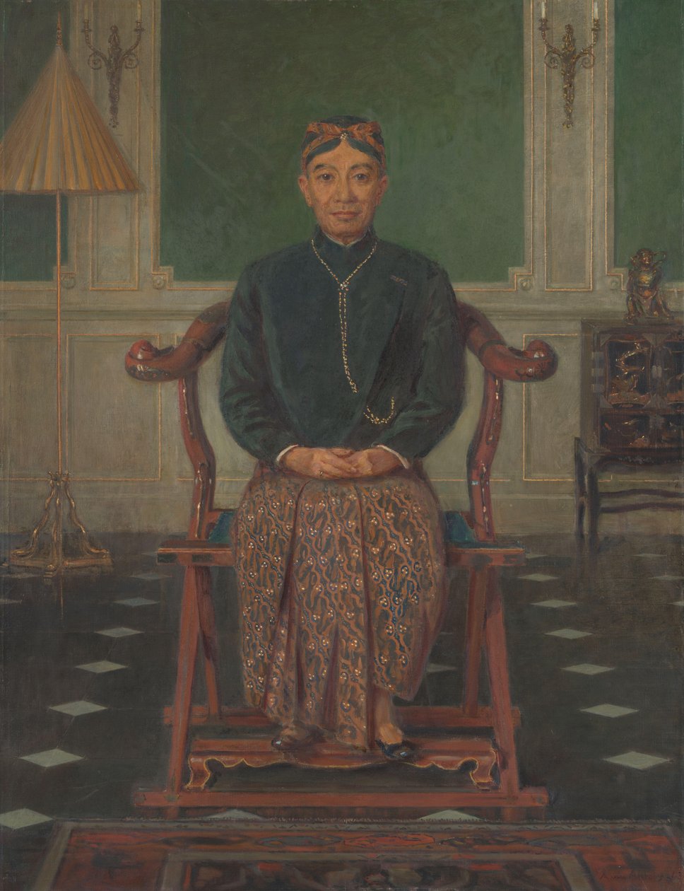 Portrait de Pangeran Ario Soejono, ministre sans portefeuille dans le cabinet de guerre à Londres - Anton Abraham van Anrooy