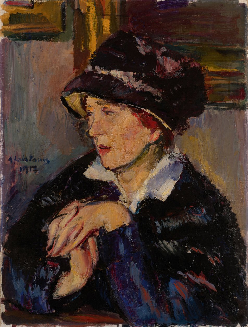 Femme au chapeau sombre, 1917 - Anton Faistauer