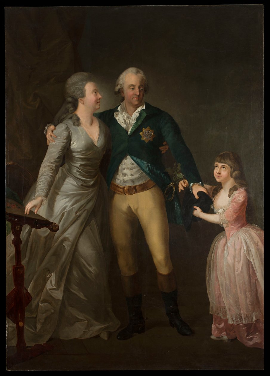 Portrait du prince Charles-Auguste de Saxe avec son épouse Sophie et sa fille - Anton Graff