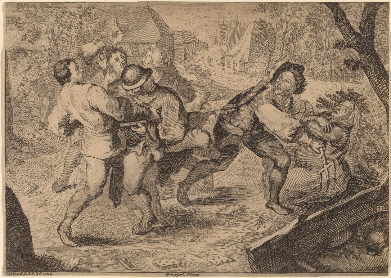 Paysans se battant - Anton Joseph Prenner after Pieter Bruegel the Elder
