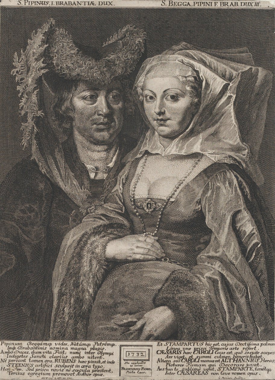Saint Pépin I et sa fille, Sainte Begga, 1732 - Anton Joseph von Prenner