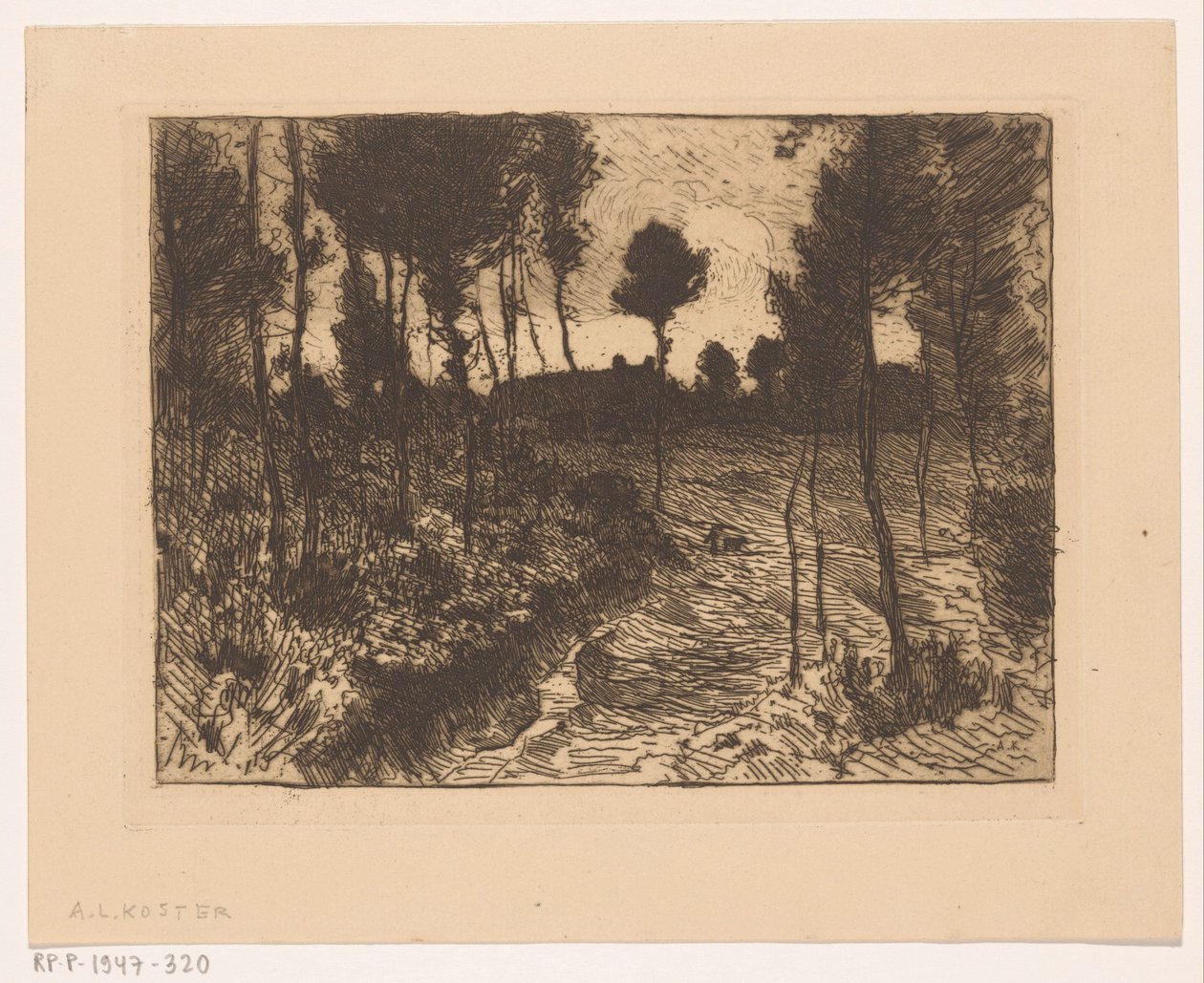 Chemin forestier au crépuscule - Anton L. Koster
