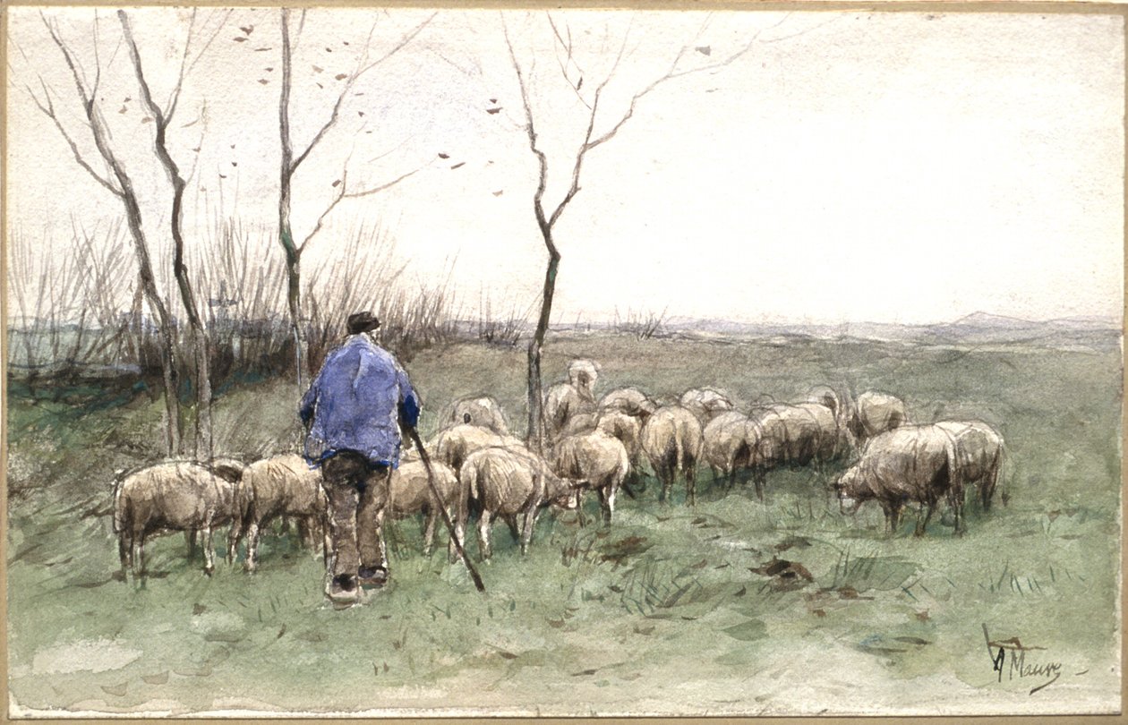 Un berger et son troupeau - Anton Mauve
