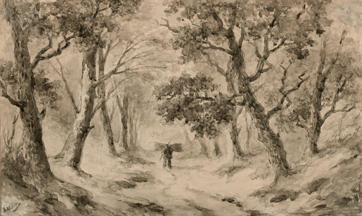 Un ramasseur de bois dans la forêt - Anton Mauve