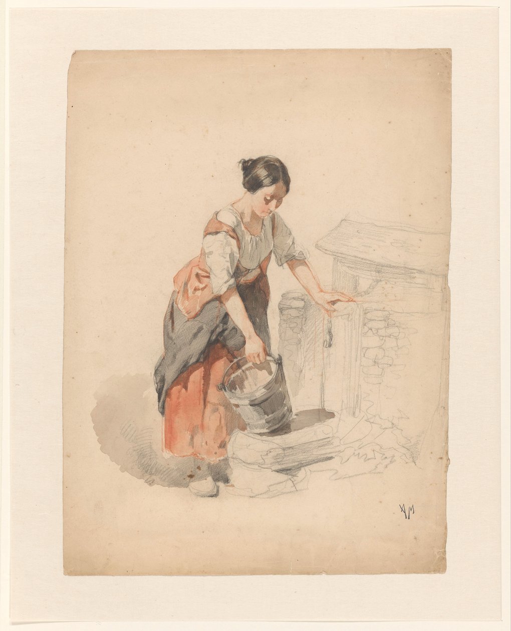 Jeune femme remplissant un seau - Anton Mauve