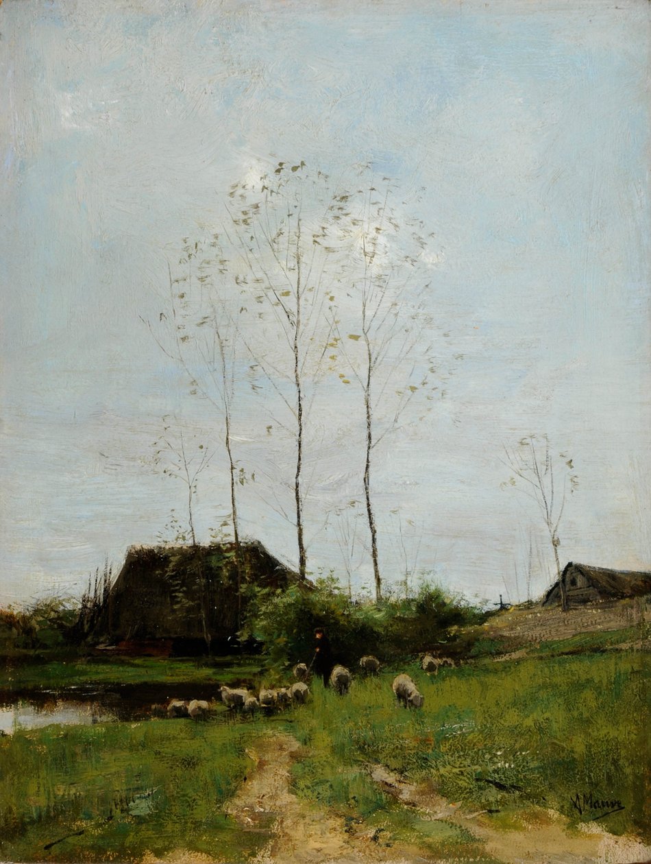 Paysage avec berger et moutons - Anton Mauve