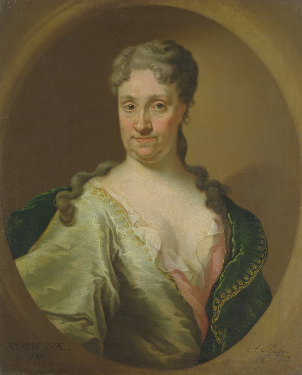 Portrait de Barbara Lutken (1664-1740), 1718 - Anton Paulsen