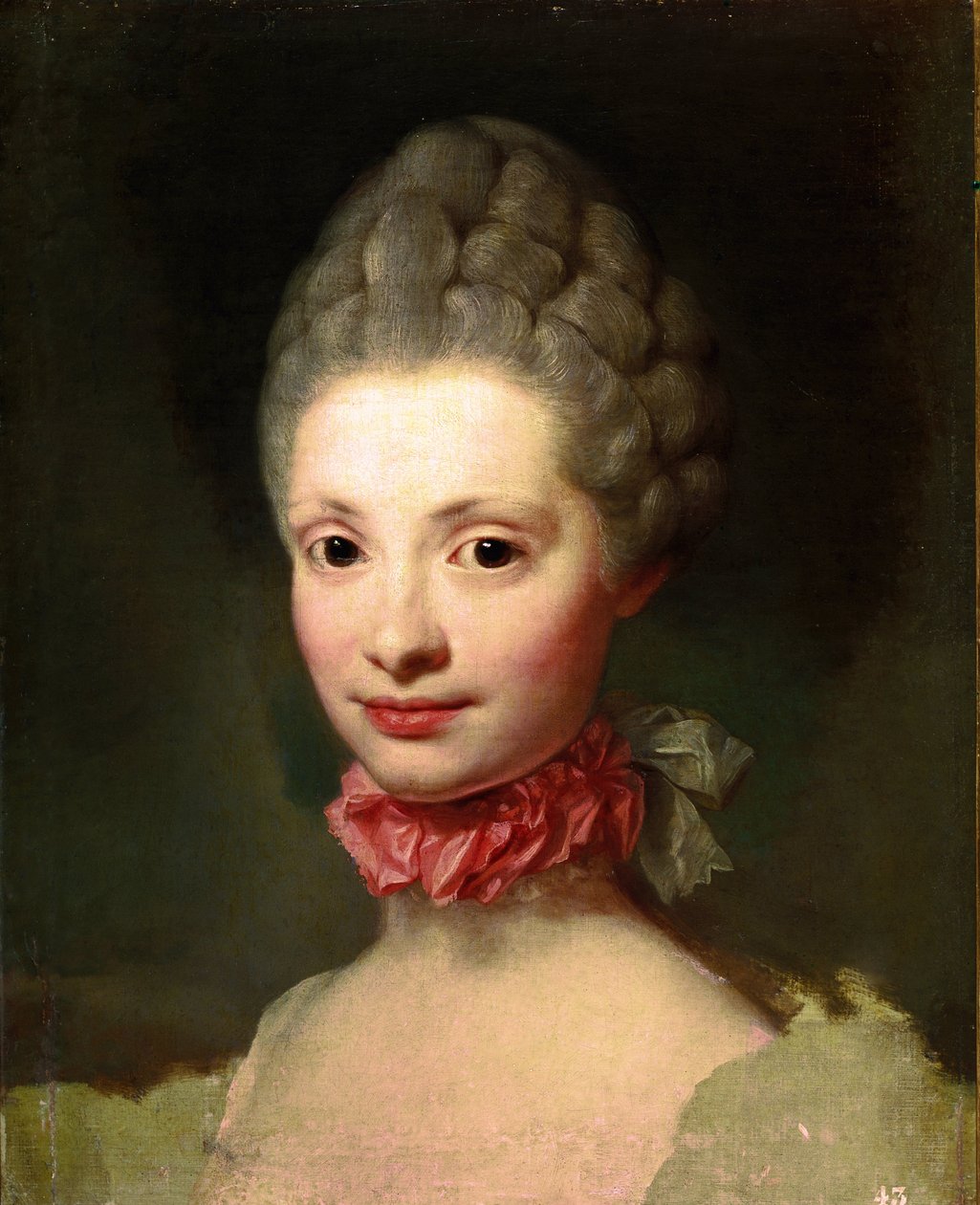 Portrait inachevé de Marie Louise de Bourbon-Parme - Anton Raphael Mengs