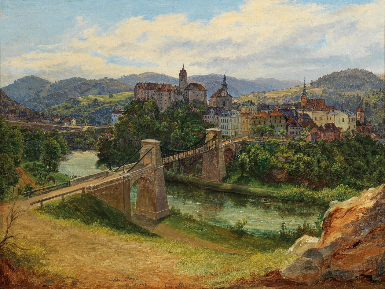 Vue de la ville de Loket en République tchèque (Elbogen an der Eger) - Anton Schiffer