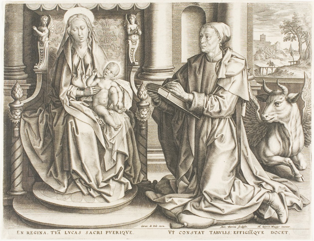 Saint Luc peignant la Vierge - Anton Wierix