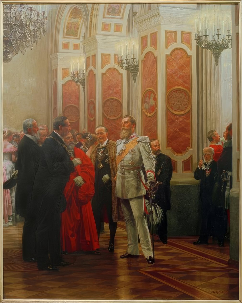 Friedrich III au bal de cour / Werner - Anton Alexander von Werner