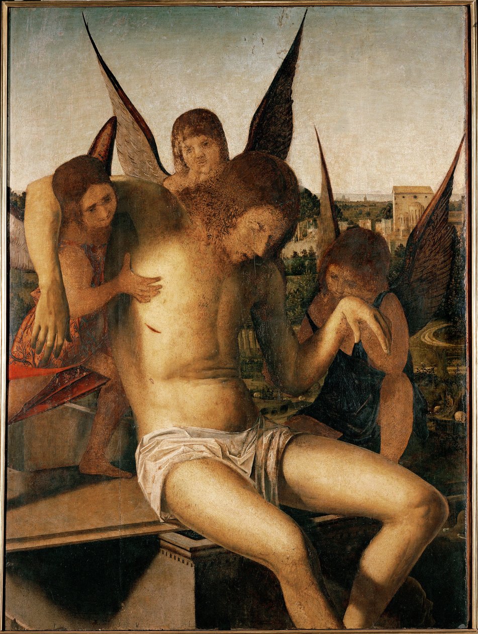 Piéta avec trois anges, vers 1475 (huile sur bois) - Antonello da Messina