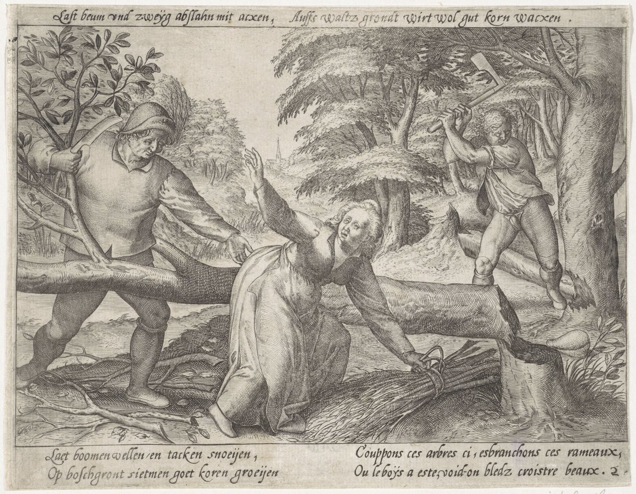 Défrichement de la forêt - Antonie Wierix (II) (possibly)