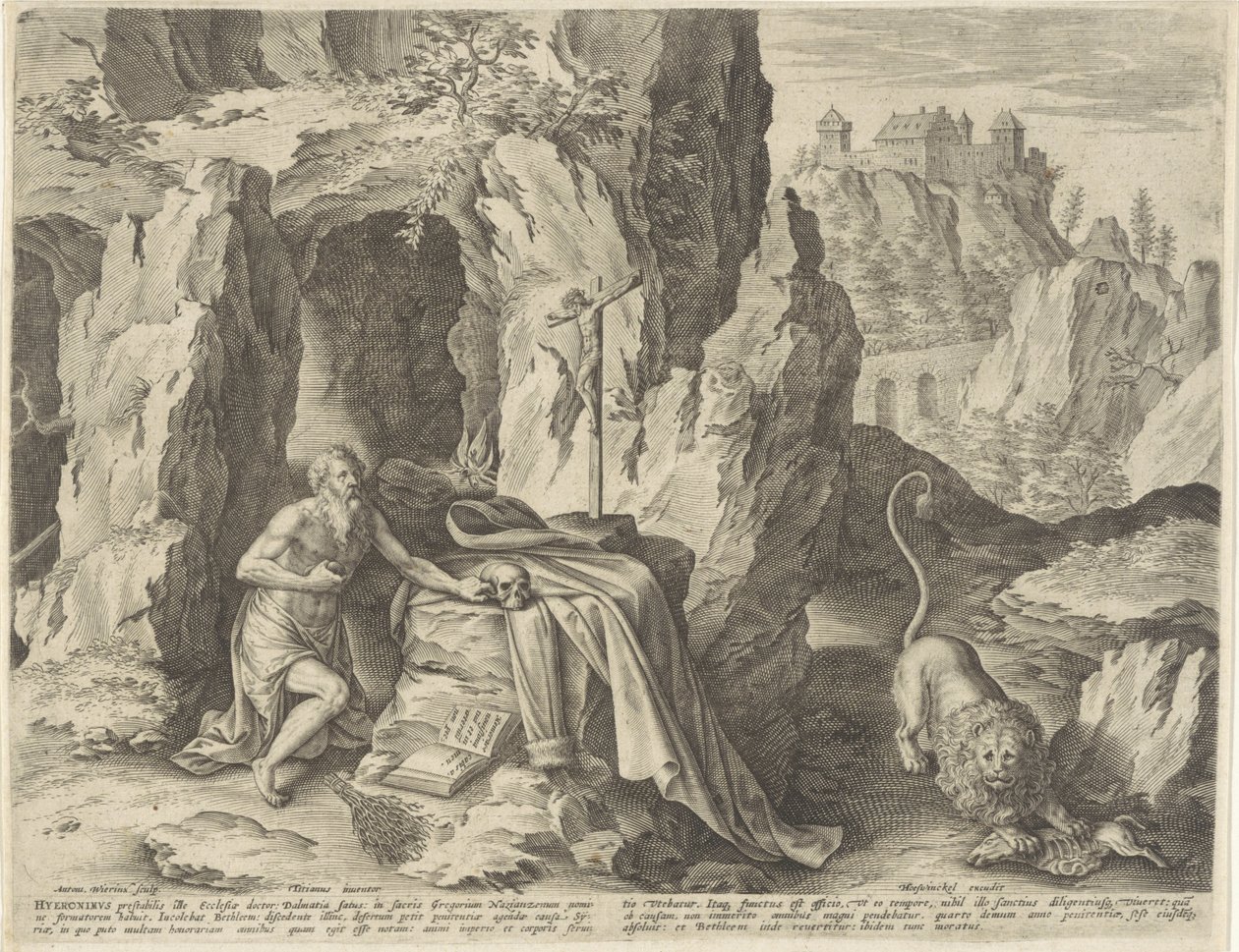 Saint Jérôme en pénitent dans le désert - Antonie Wierix (II)