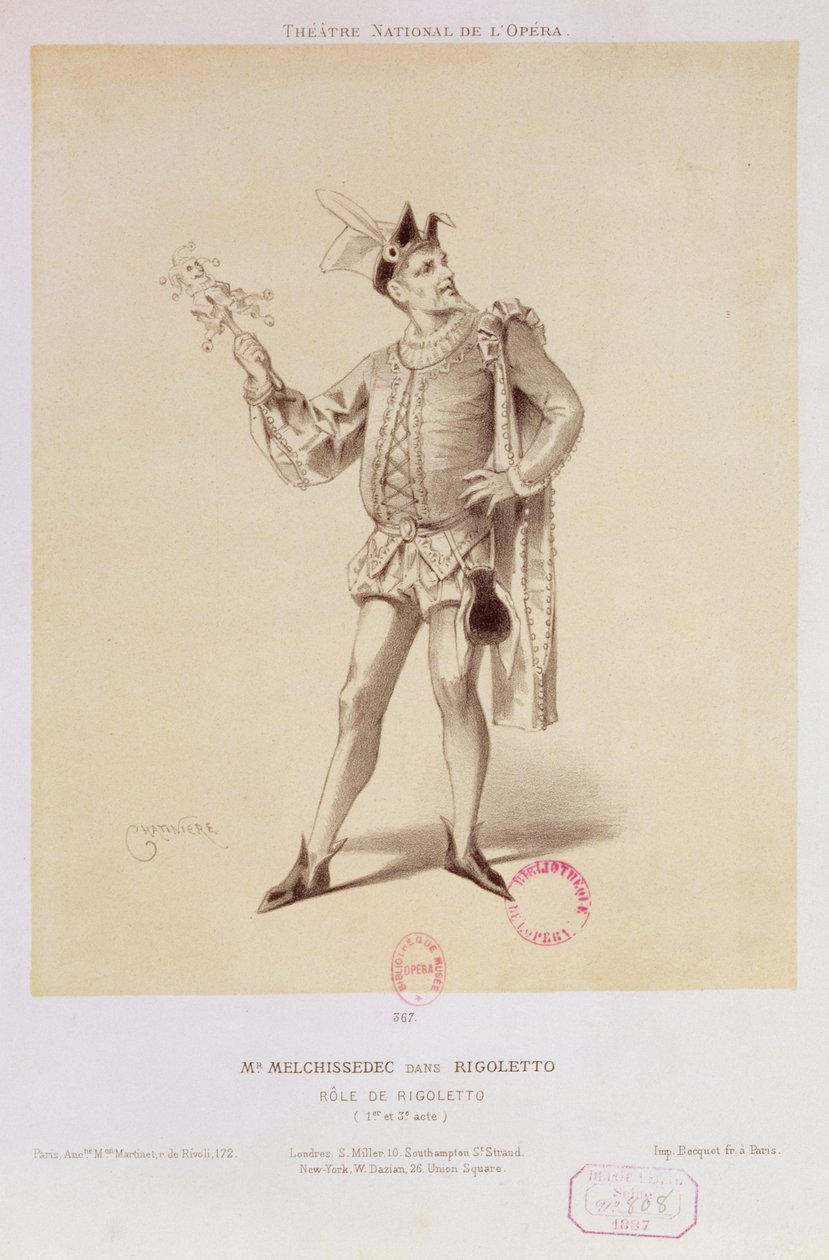 Portrait de M. Melchissedec en Rigoletto dans Rigoletto de Verdi - Antonin Marie Chatiniere