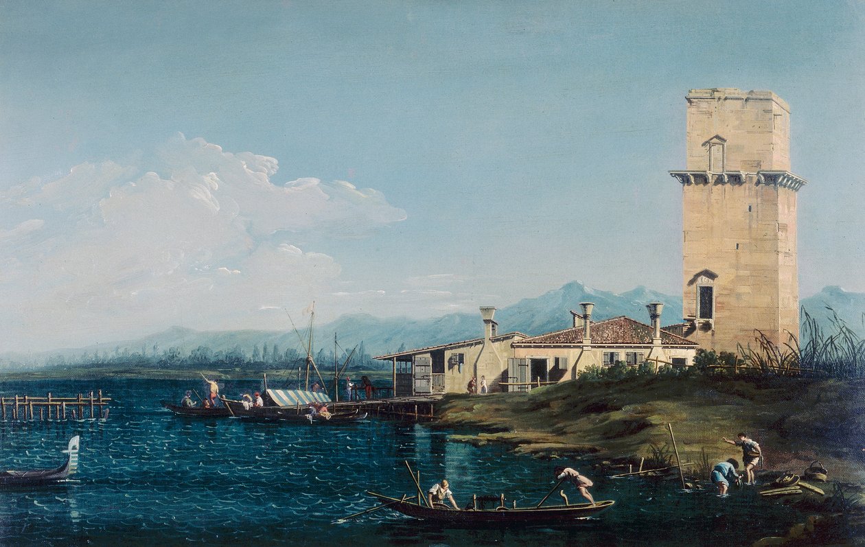 La tour de Marghera, par Canaletto et ses assistants - Antonio school of Canaletto