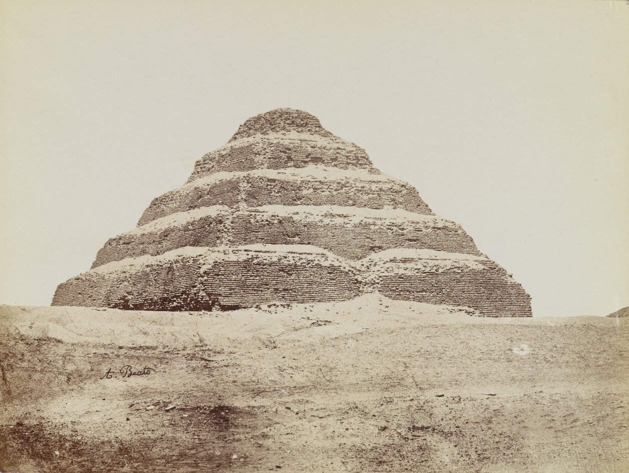 Pyramide de Saqqarah, vue du sud-est de la pyramide à degrés - Antonio Beato