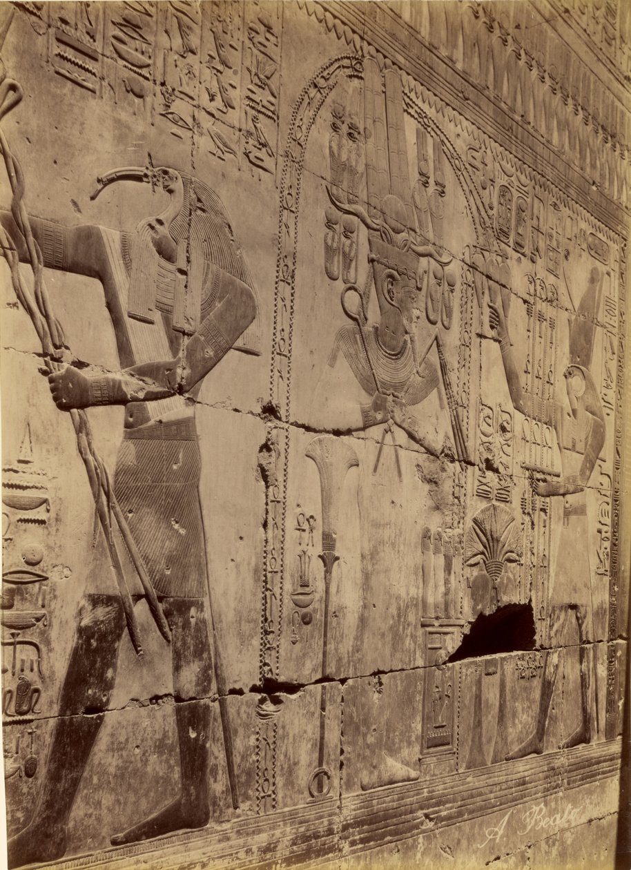 Relief de la purification de Séti Ier, Abydos - Antonio Beato
