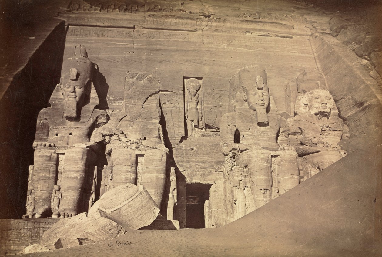 Temple de Ramsès II, Abou Simbel, vers 1860 - Antonio Beato