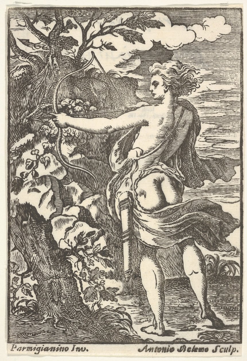 Callisto chassant avec un arc bandé, d