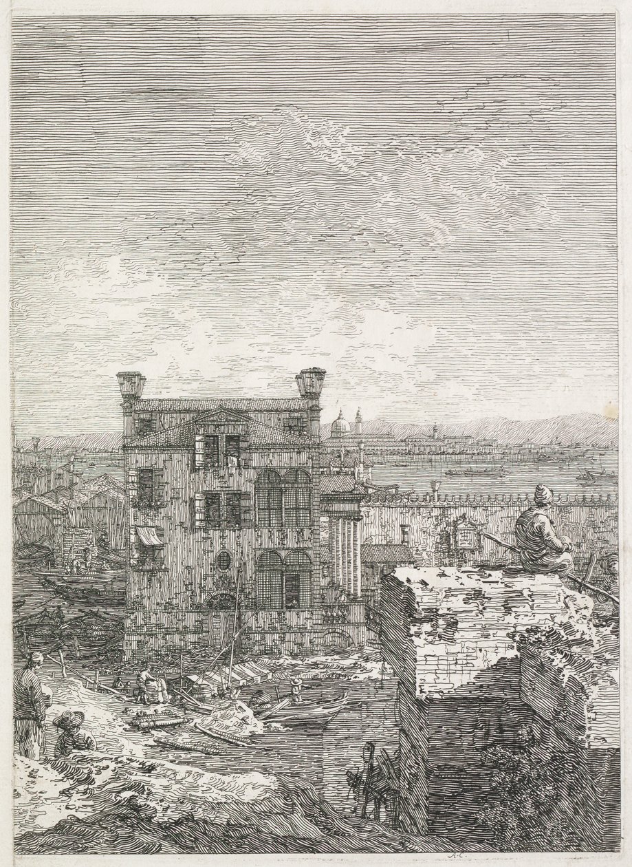 Vues : Une maison entourée de six colonnes - Antonio Canaletto
