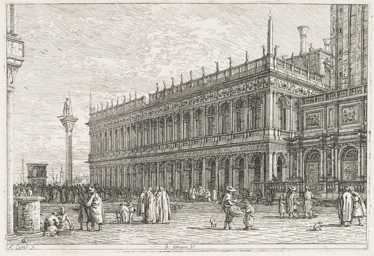 Vues : La Bibliothèque, Venise, 1735-1746 - Giovanni Antonio Canal