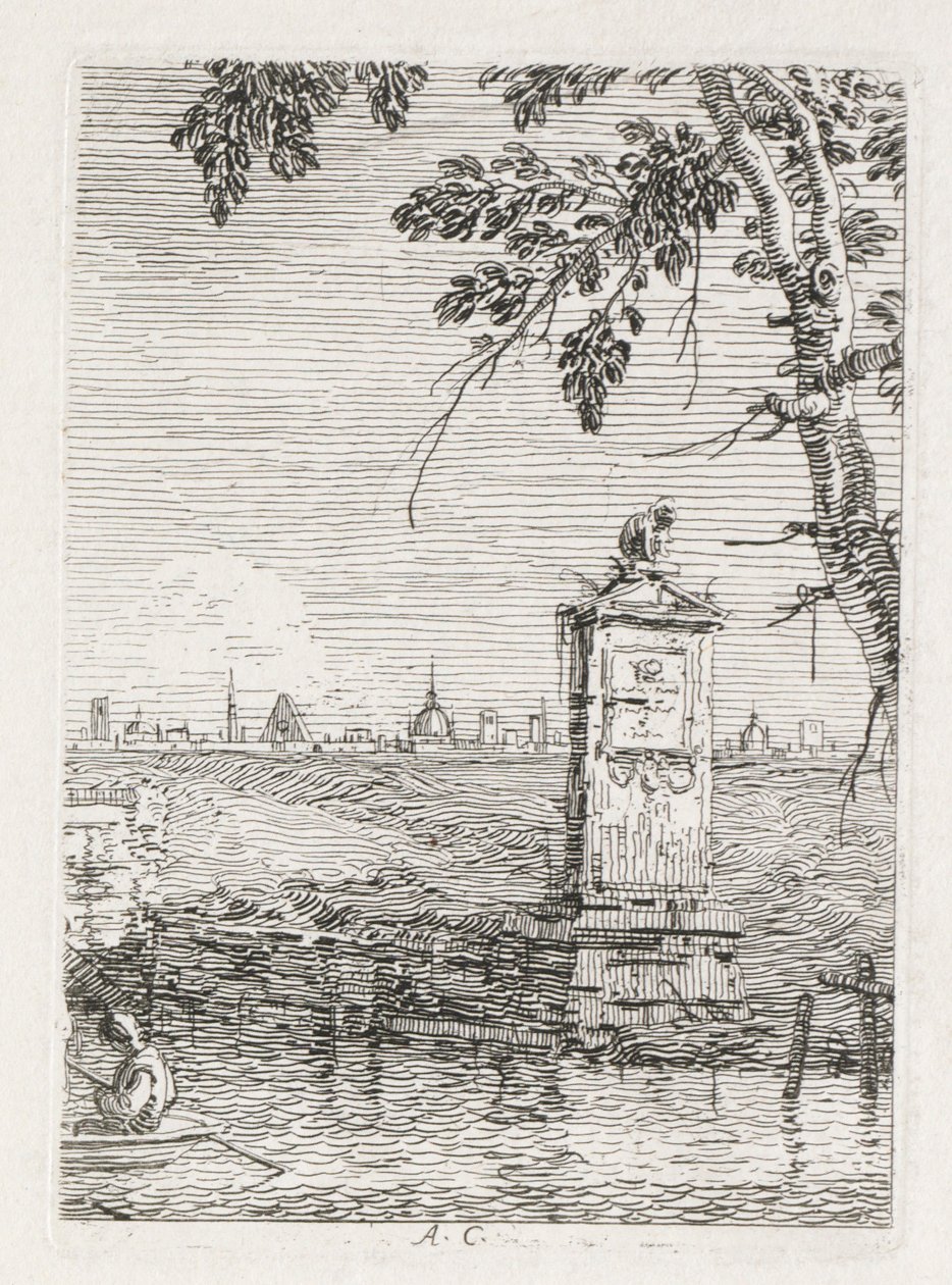 Vues : Le petit monument sous un arbre - Antonio Canaletto