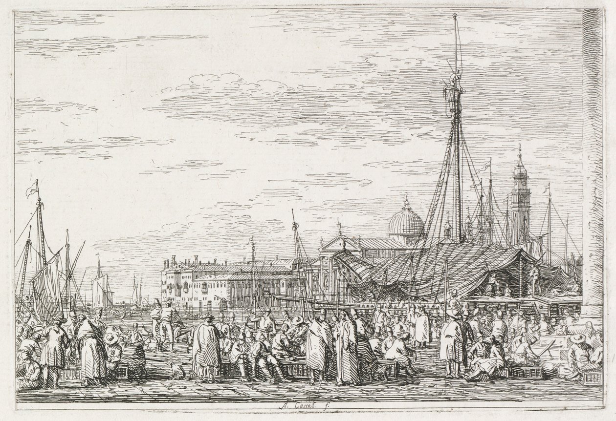 Vues : Le marché sur le Molo - Antonio Canaletto