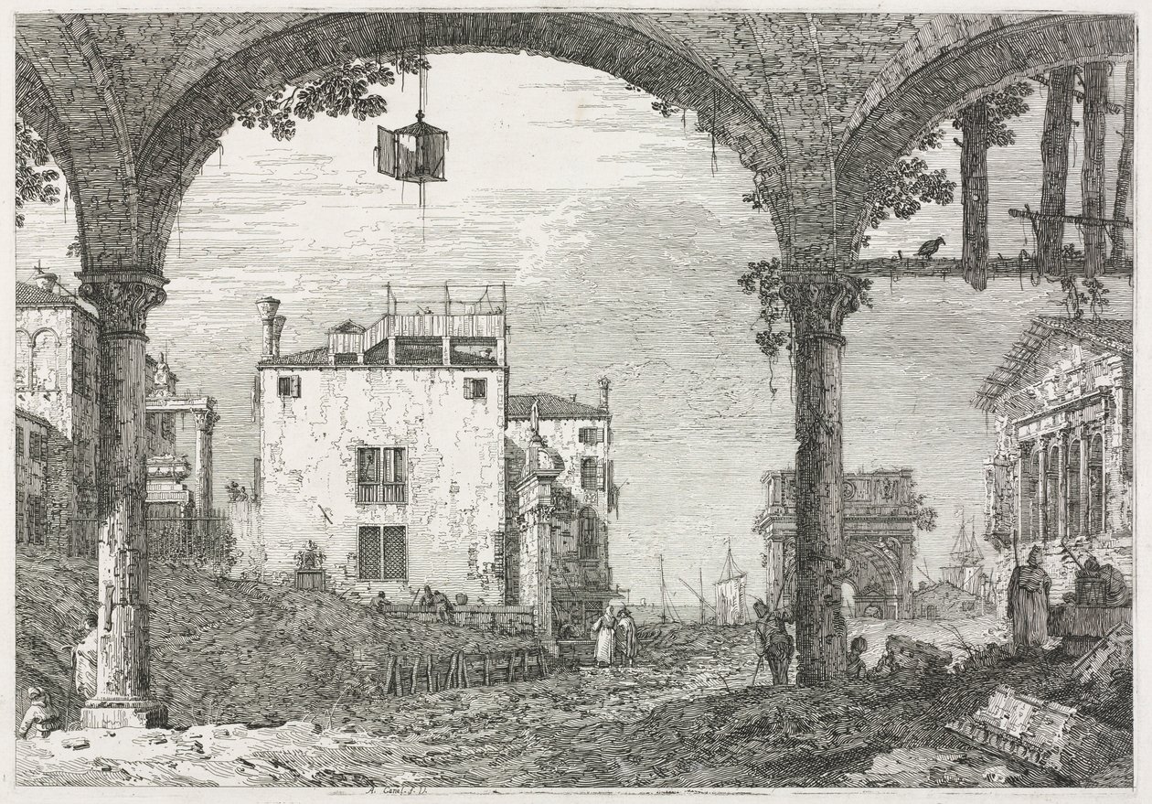 Vues : Le Portique avec la Lanterne, 1735-1746 - Giovanni Antonio Canal