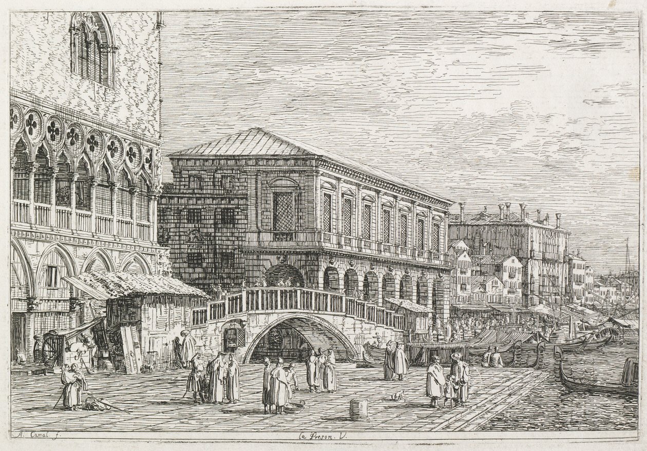 Vues : La Prison, Venise - Antonio Canaletto