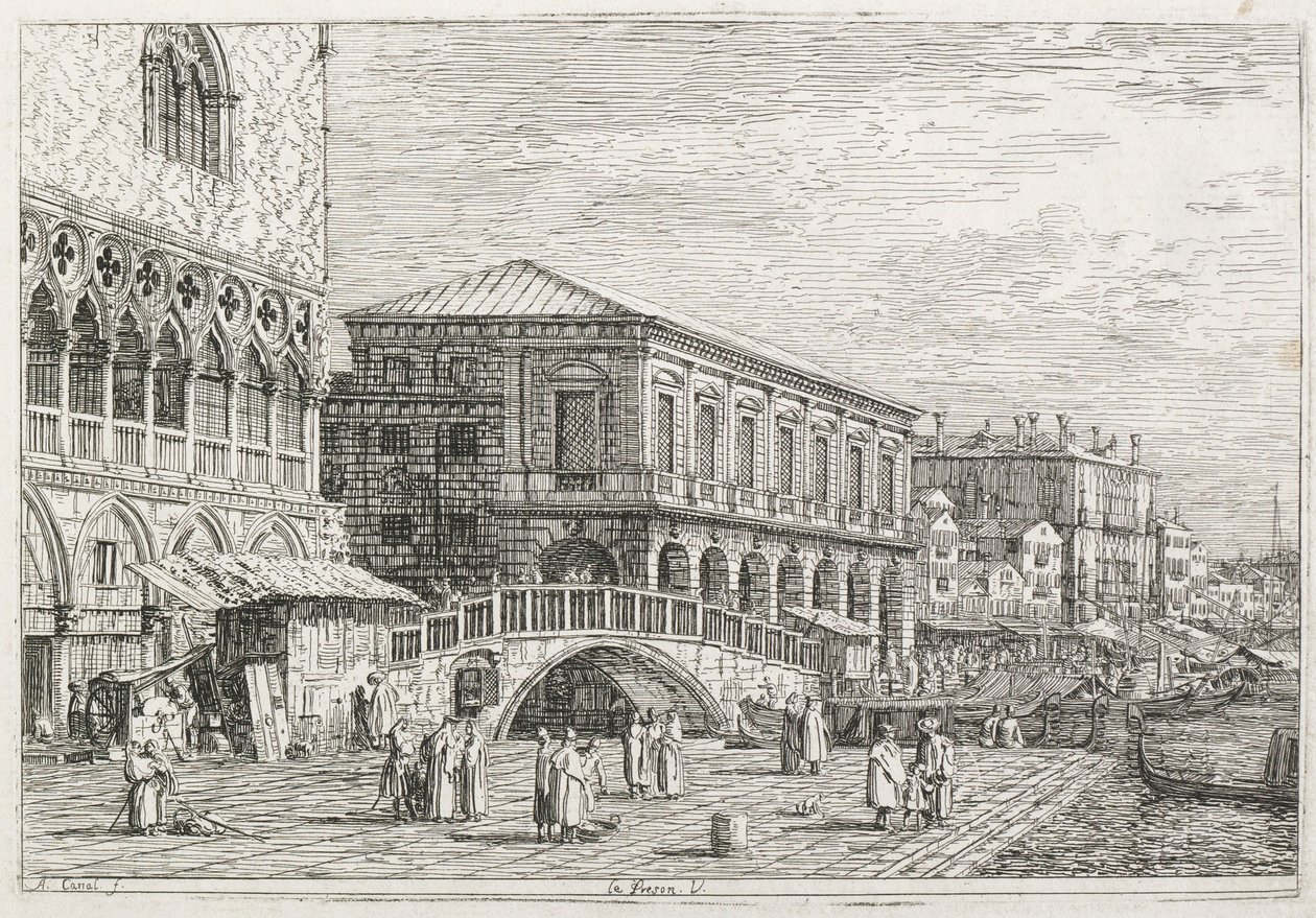 Vues : La prison, Venise, 1735-1746 - Giovanni Antonio Canal