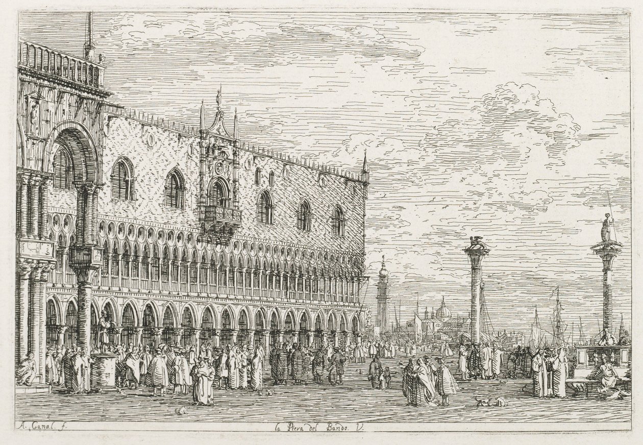 Vues : La Pierre de Proclamation à Venise, 1735-1746 - Giovanni Antonio Canal