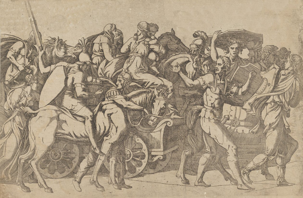 Une armée romaine en marche - Convoi de troupes, 1540-45 - Antonio Fantuzzi