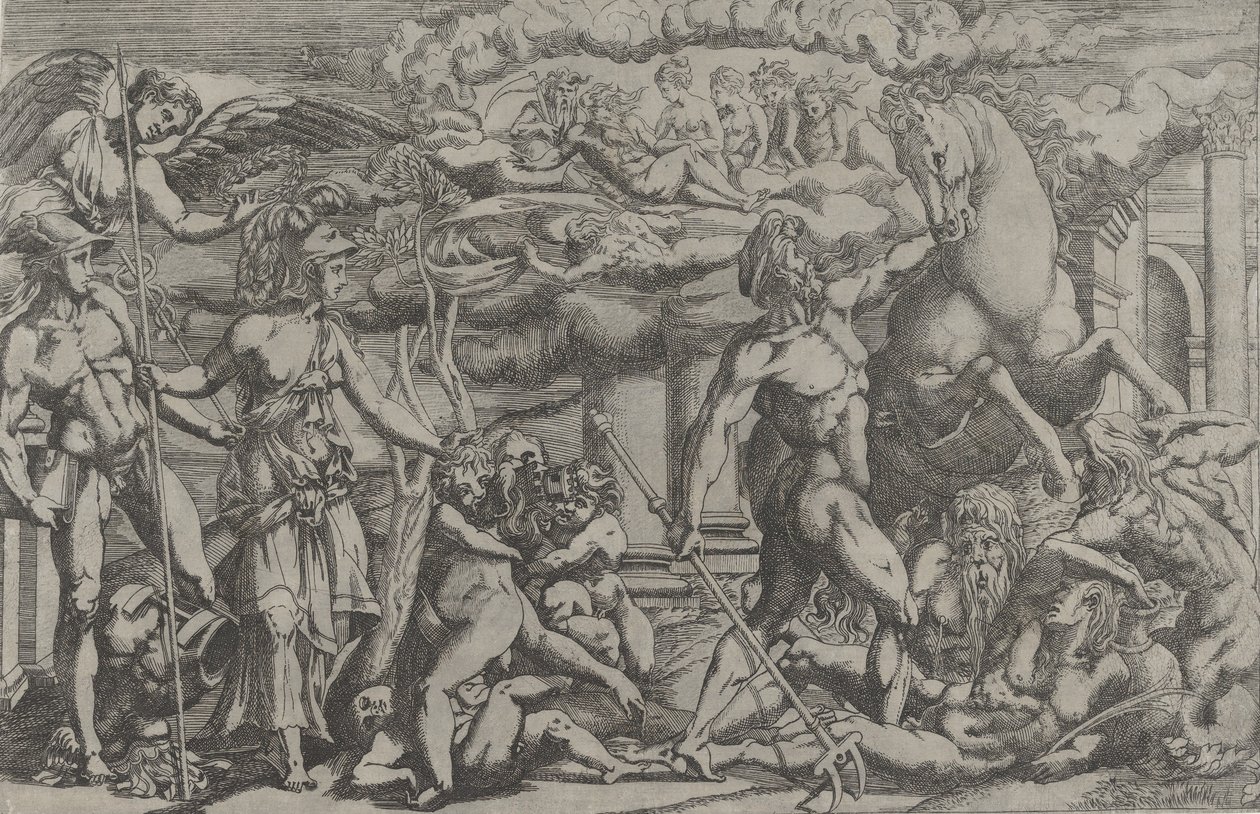 Concours entre Neptune et Athéna, 1540-45 - Antonio Fantuzzi