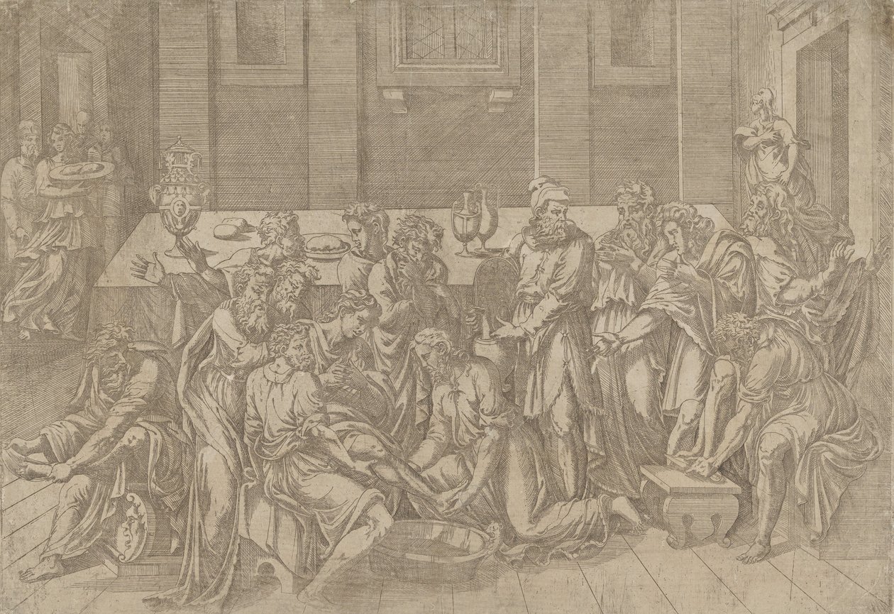 Jésus lavant les pieds des disciples - Antonio Fantuzzi