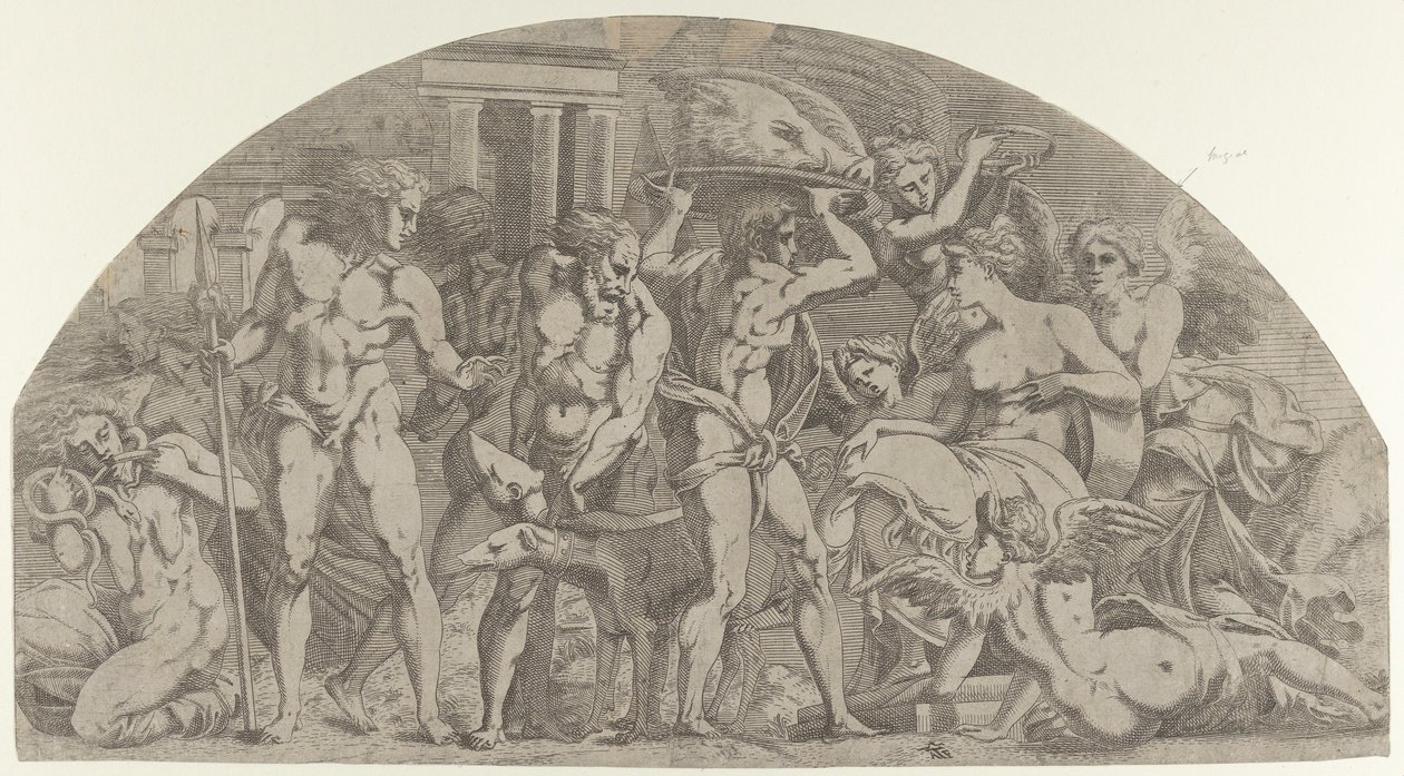 Méléagre apportant la tête du sanglier à Atalante, 1540-45 - Antonio Fantuzzi