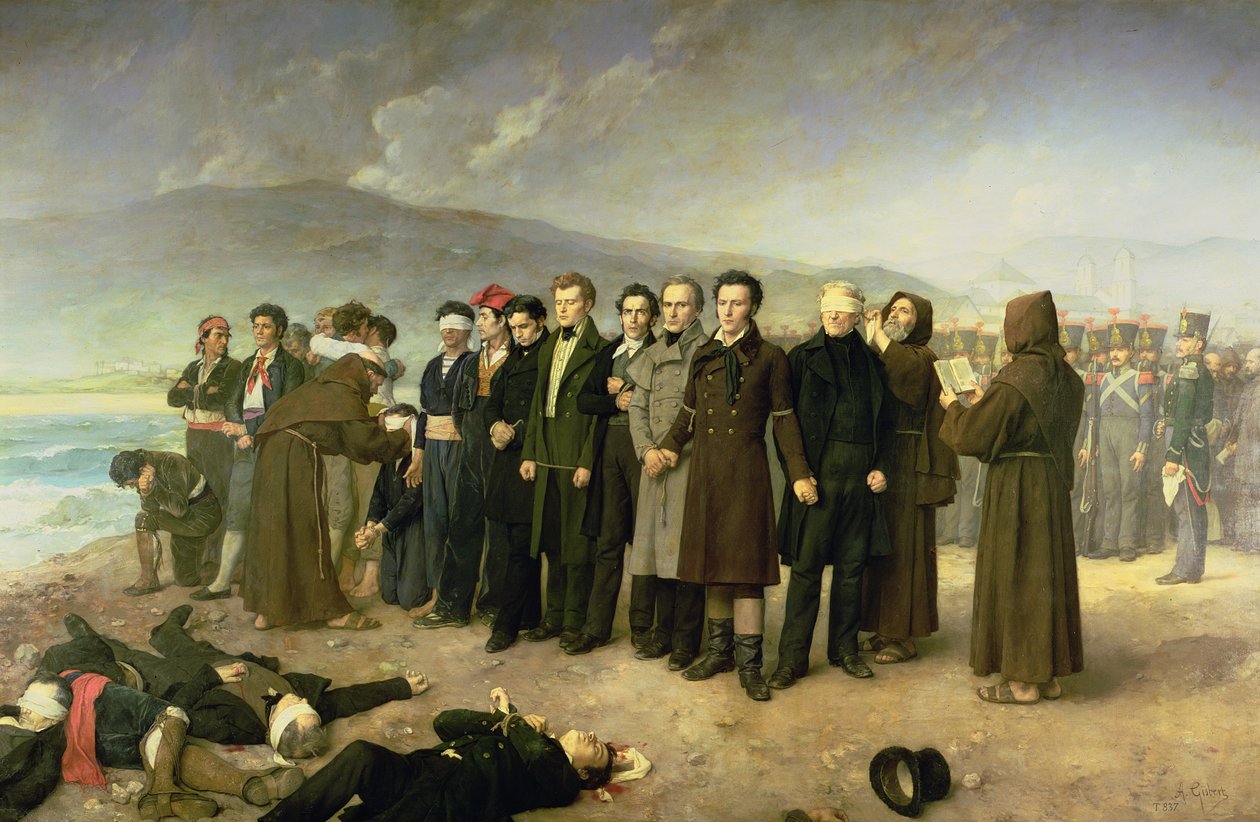 Exécution de José Maria de Torrijos y Uriarte (1791-1831) et de ses compagnons en 1831, 1888 - Antonio Gisbert