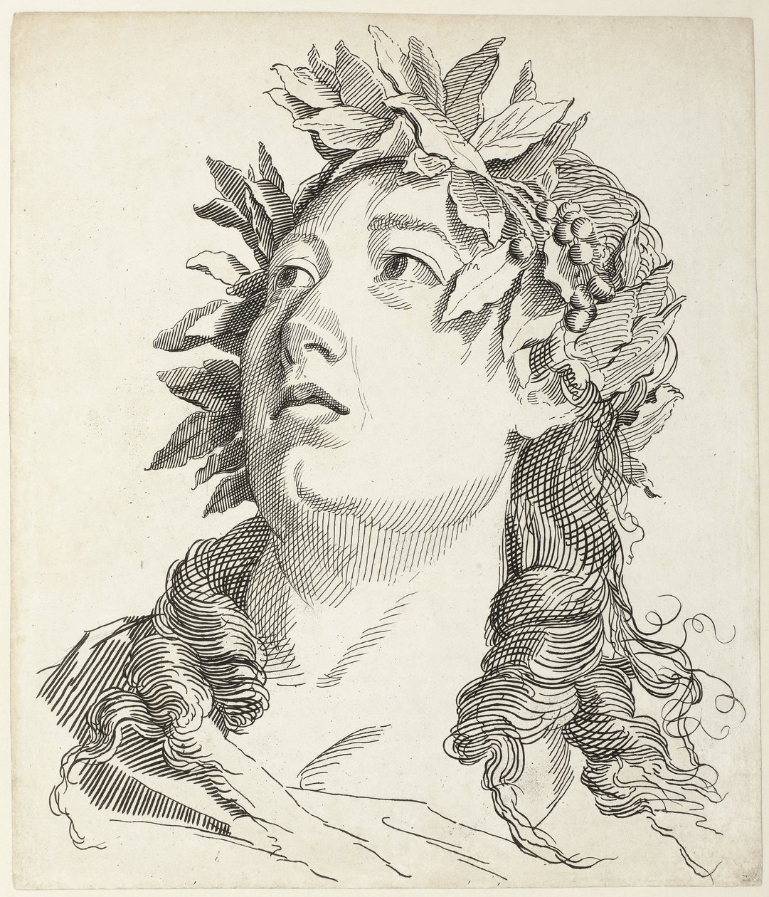 Tête de femme avec couronne de laurier - Antonio Giuseppe Barbazza
